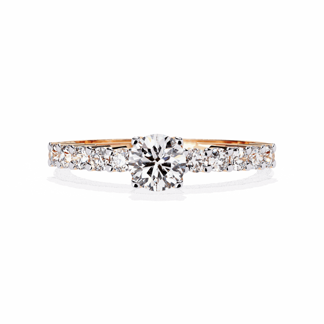 0.75 Carat Round Classic Solitaire Wedding Band in Moissanite | House of Estara
