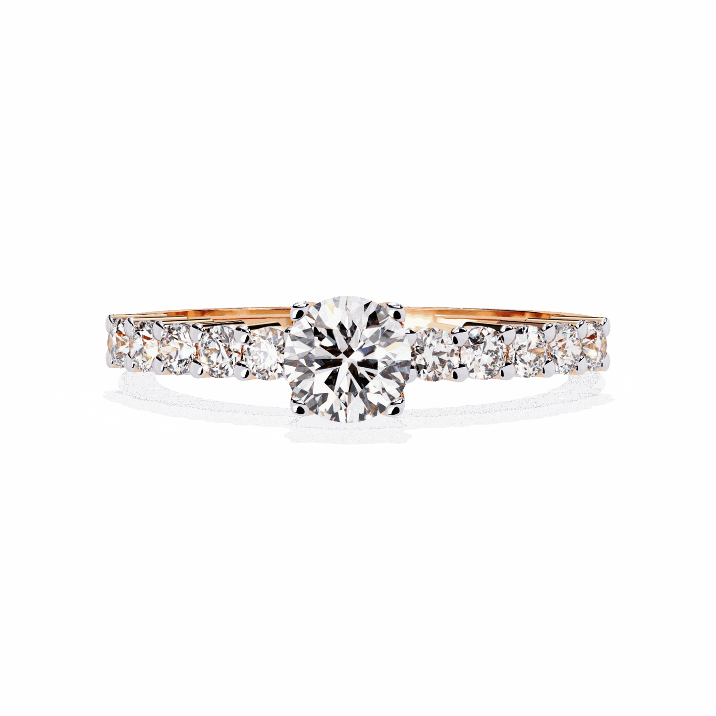 0.75 Carat Round Classic Solitaire Wedding Band in Moissanite | House of Estara