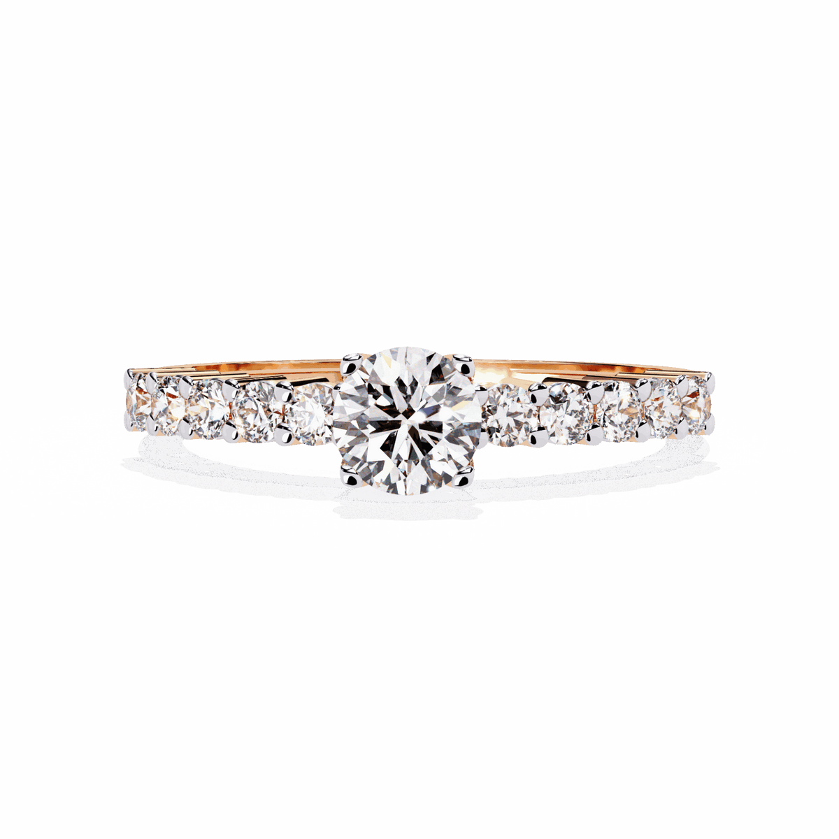 0.75 Carat Round Classic Solitaire Wedding Band in Moissanite | House of Estara