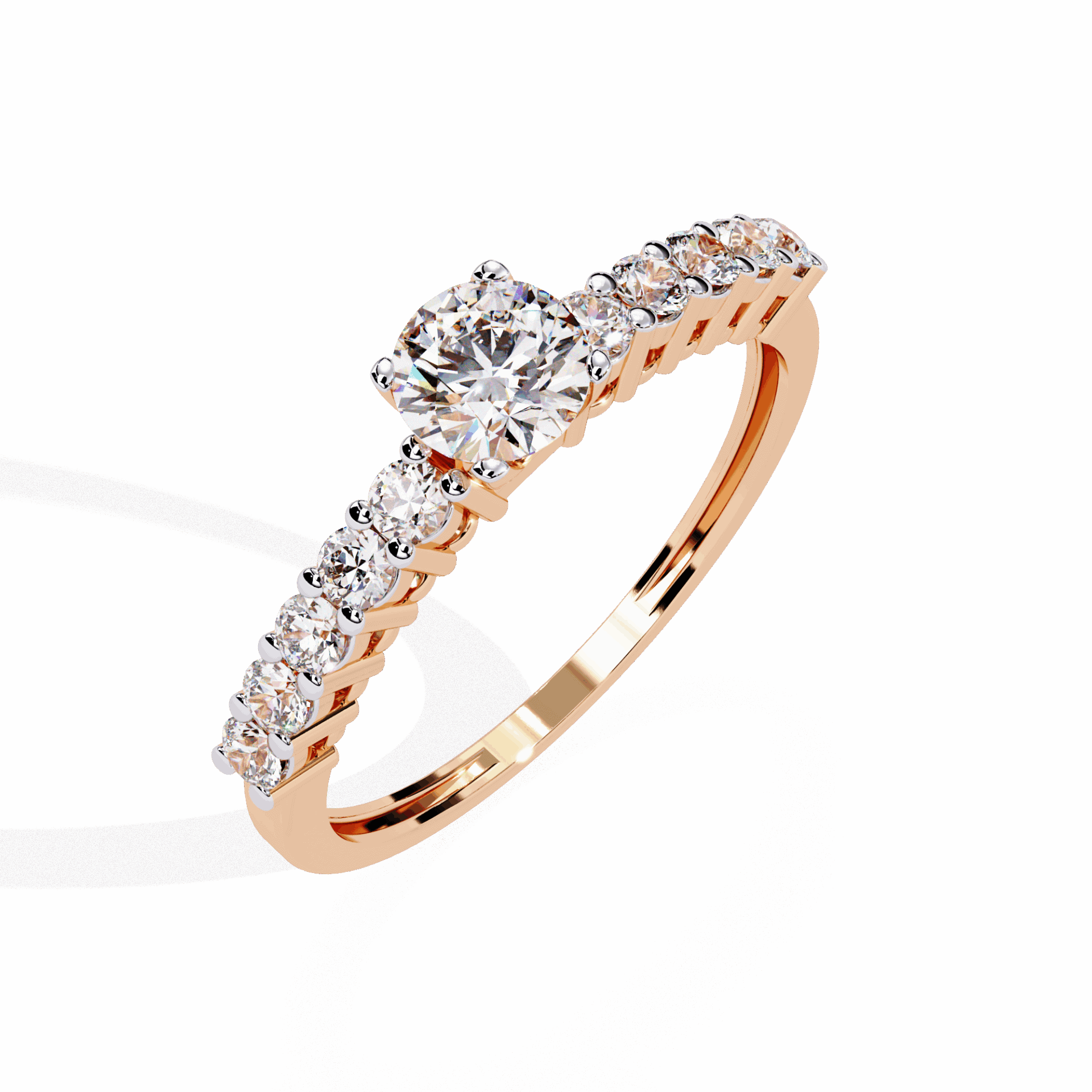 0.75 Carat Round Classic Solitaire Wedding Band in Moissanite | House of Estara