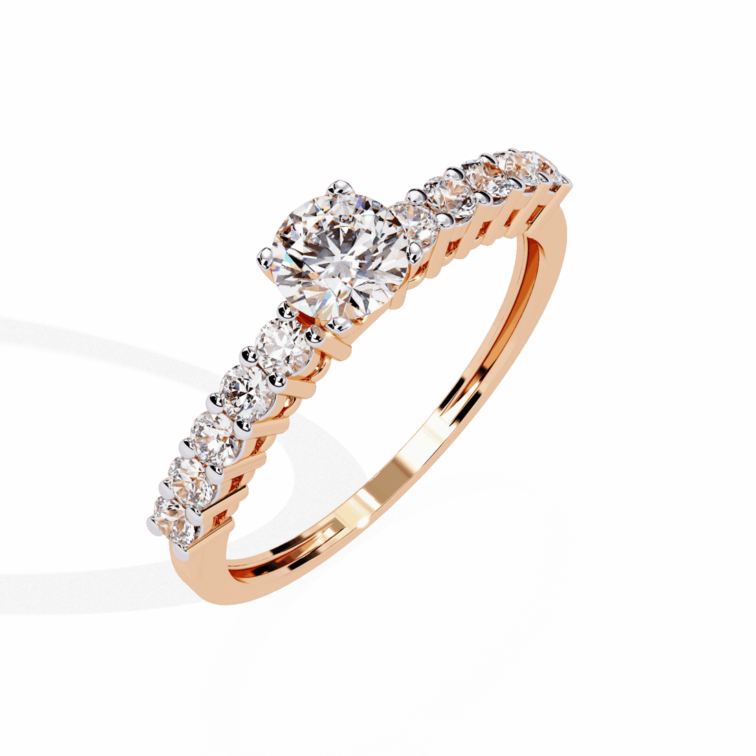 0.75 Carat Round Classic Solitaire Wedding Band in Moissanite | House of Estara