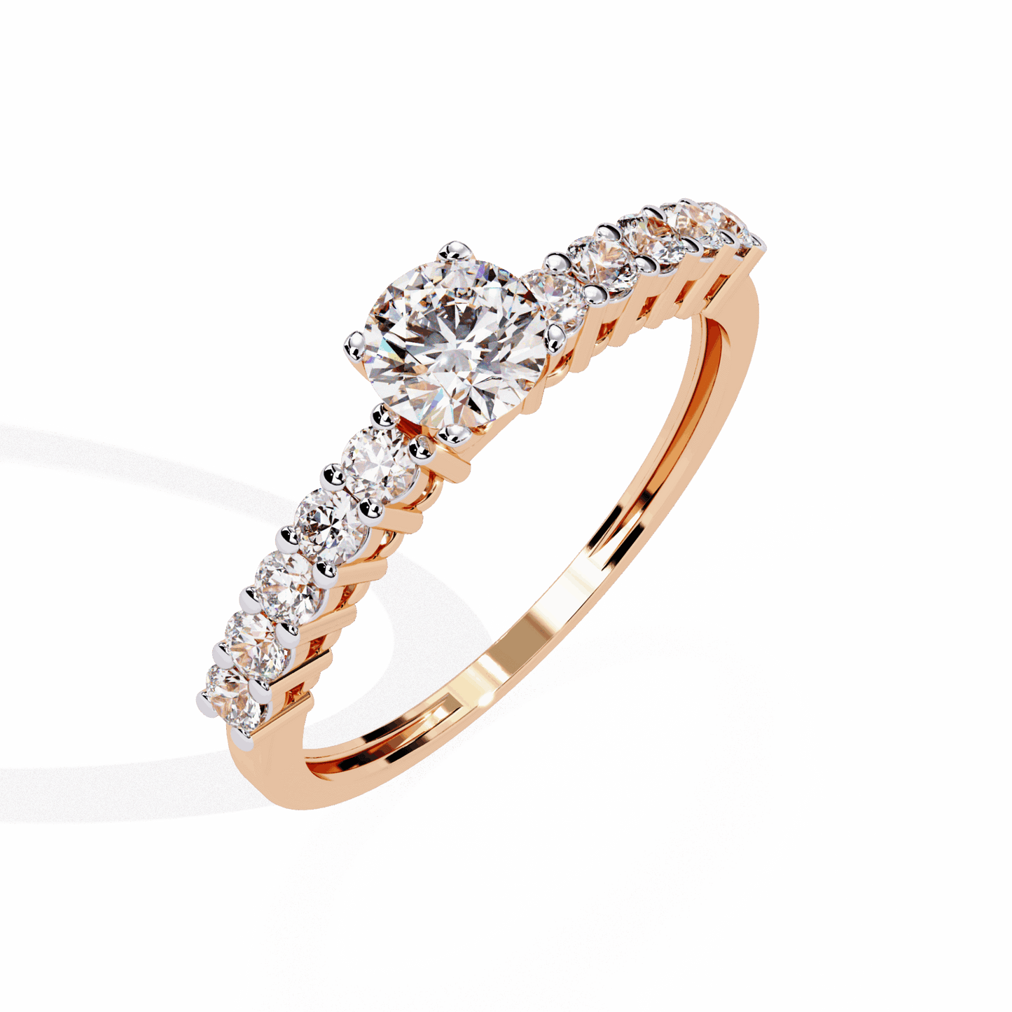 0.75 Carat Round Classic Solitaire Wedding Band in Moissanite | House of Estara