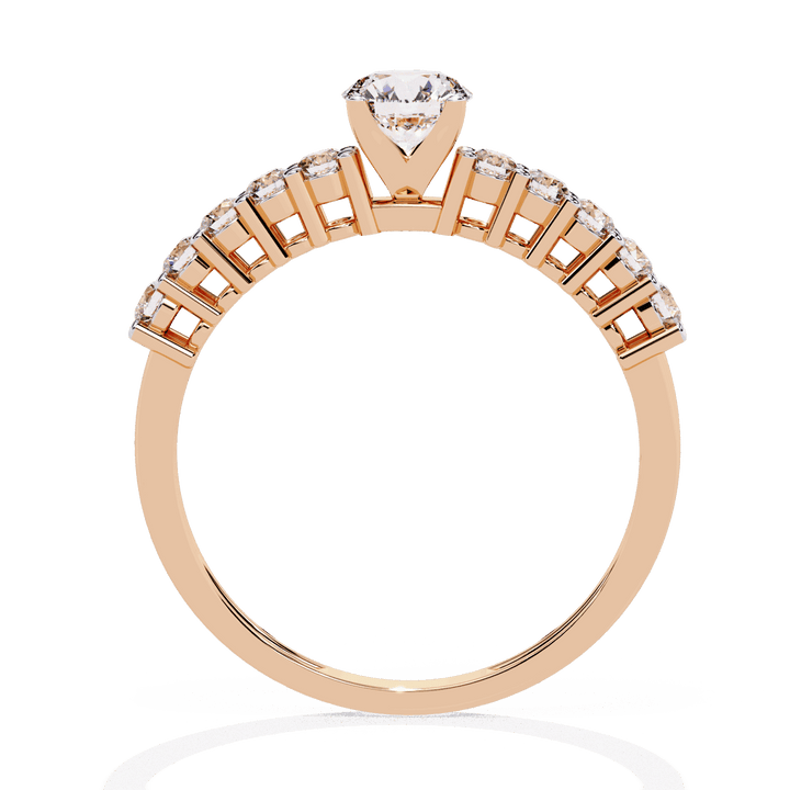 0.75 Carat Round Classic Solitaire Wedding Band in Moissanite | House of Estara