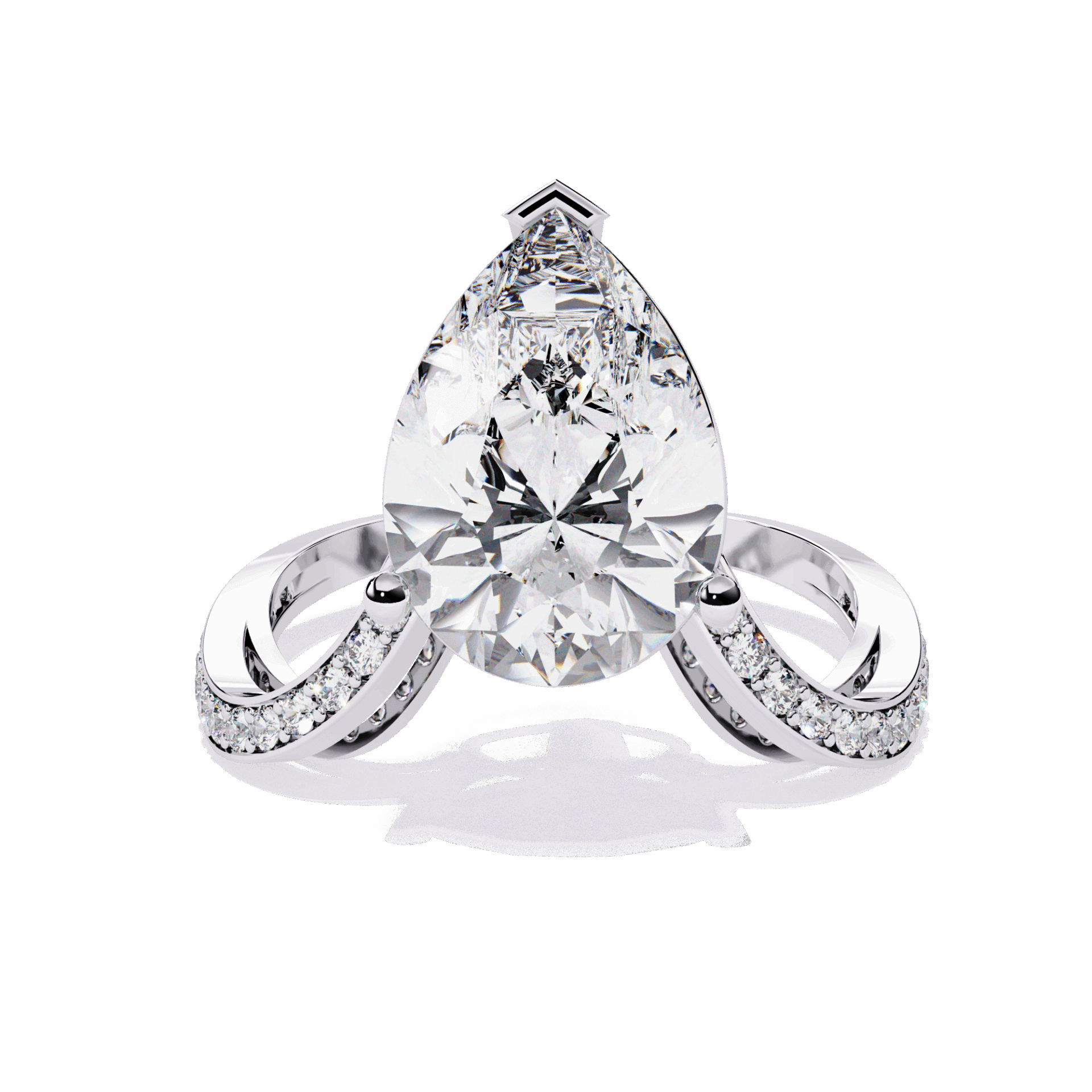 5 Carat Pear Signature Wear Ring in Moissanite | House of Estara