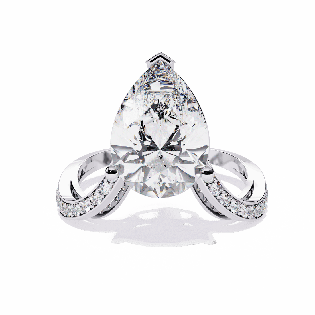 5 Carat Pear Signature Wear Ring in Moissanite | House of Estara
