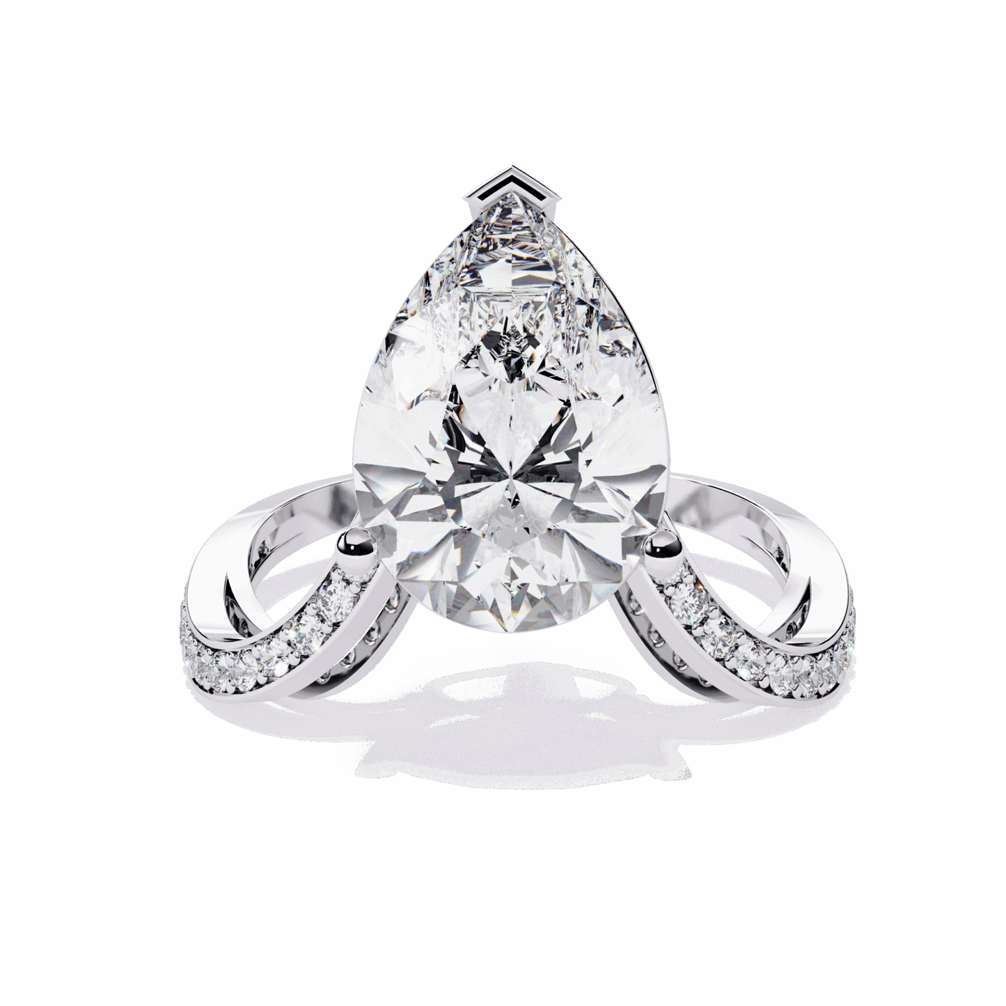 5 Carat Pear Signature Wear Ring in Moissanite | House of Estara
