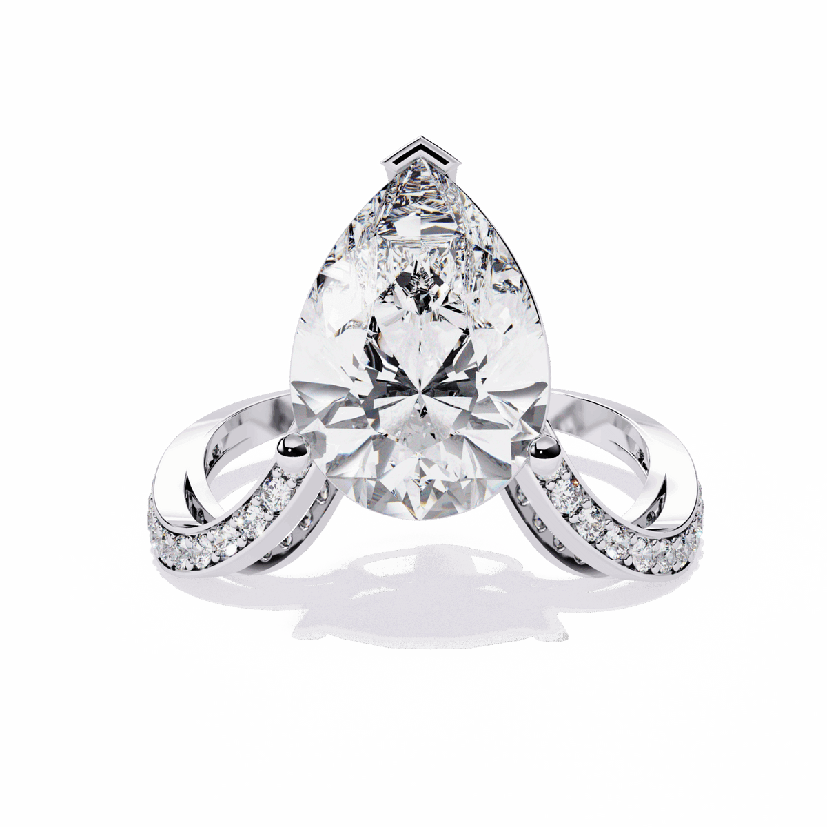 5 Carat Pear Signature Wear Ring in Moissanite | House of Estara