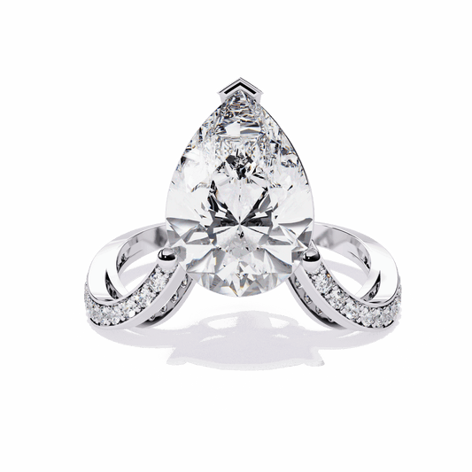5 Carat Pear Signature Wear Ring in Moissanite | House of Estara