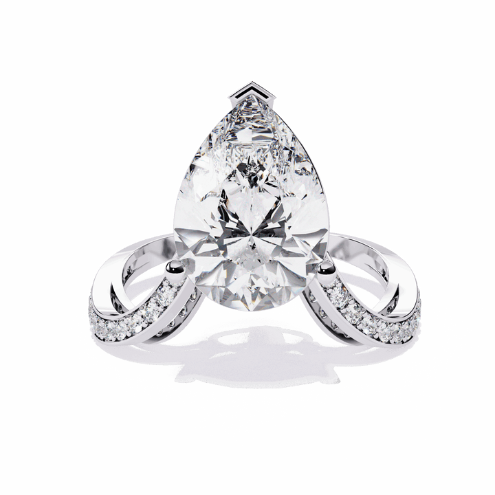 5 Carat Pear Signature Wear Ring in Moissanite | House of Estara