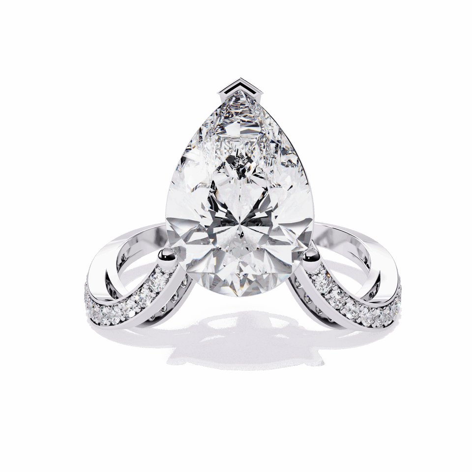 Signature Wear Pear Split Shank Pavé