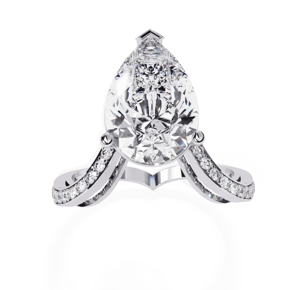 5 Carat Pear Signature Wear Ring in Moissanite | House of Estara