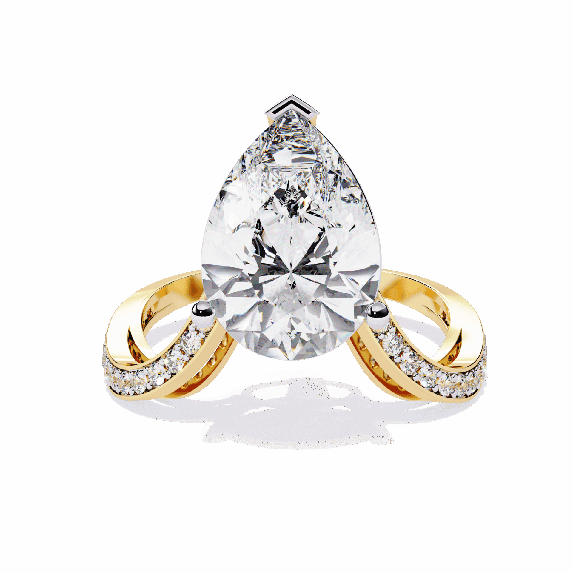 5 Carat Pear Signature Wear Ring in Moissanite | House of Estara