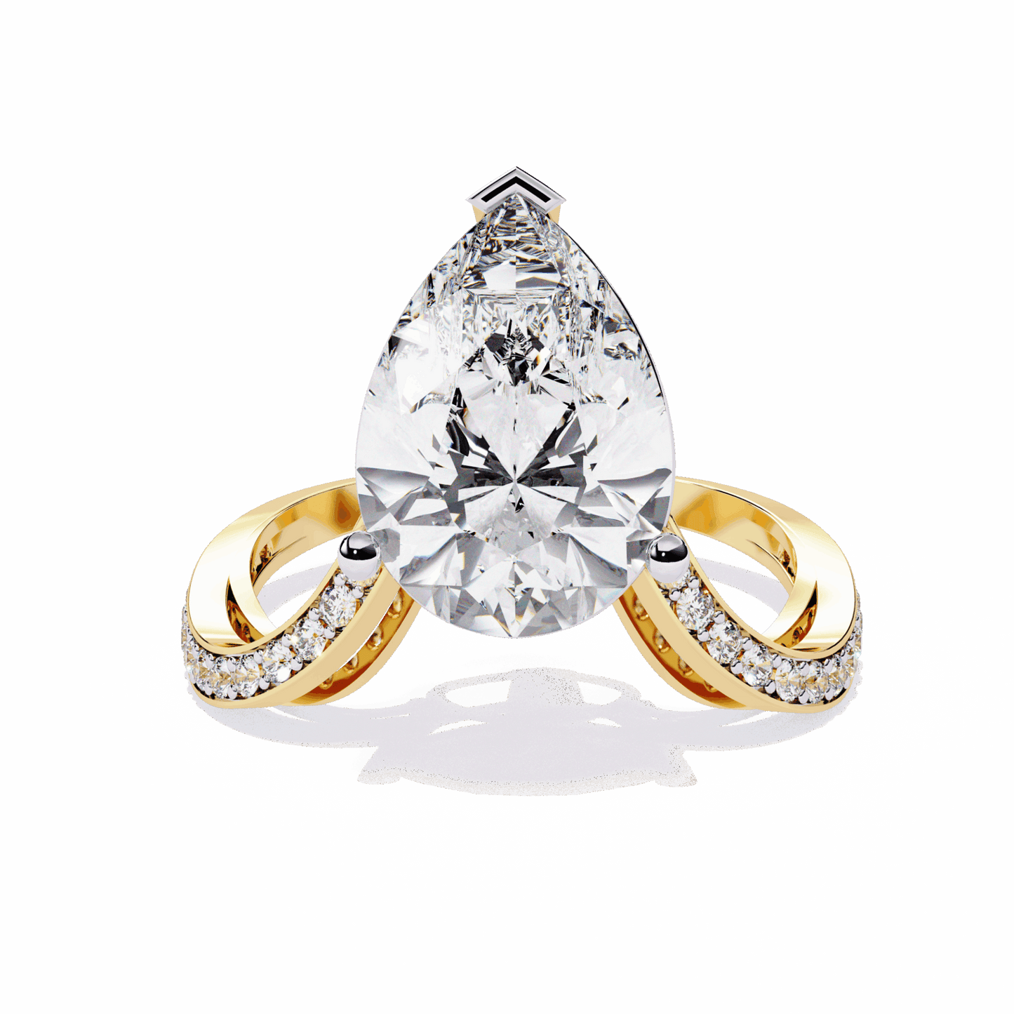5 Carat Pear Signature Wear Ring in Moissanite | House of Estara