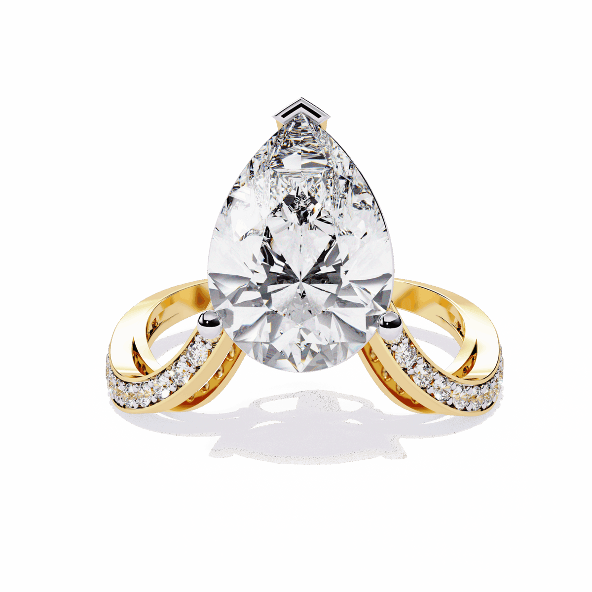 5 Carat Pear Signature Wear Ring in Moissanite | House of Estara