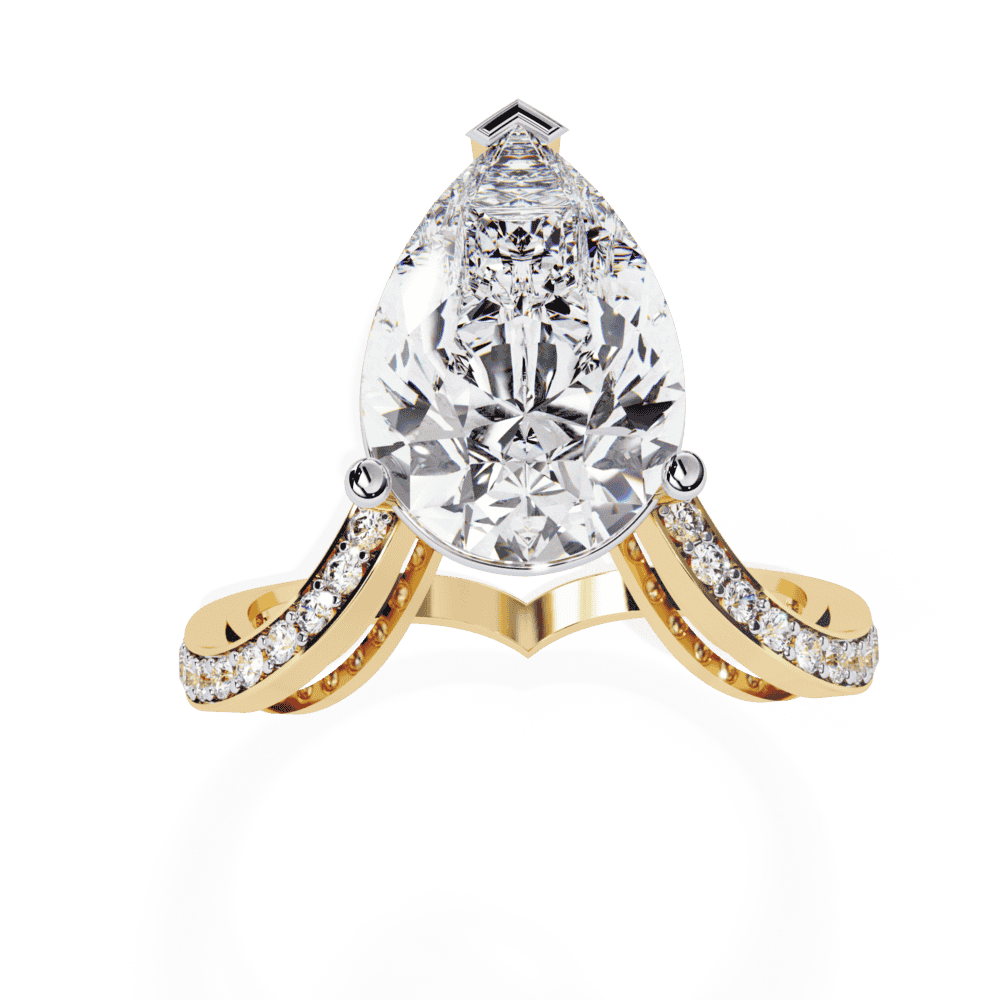 5 Carat Pear Signature Wear Ring in Moissanite | House of Estara
