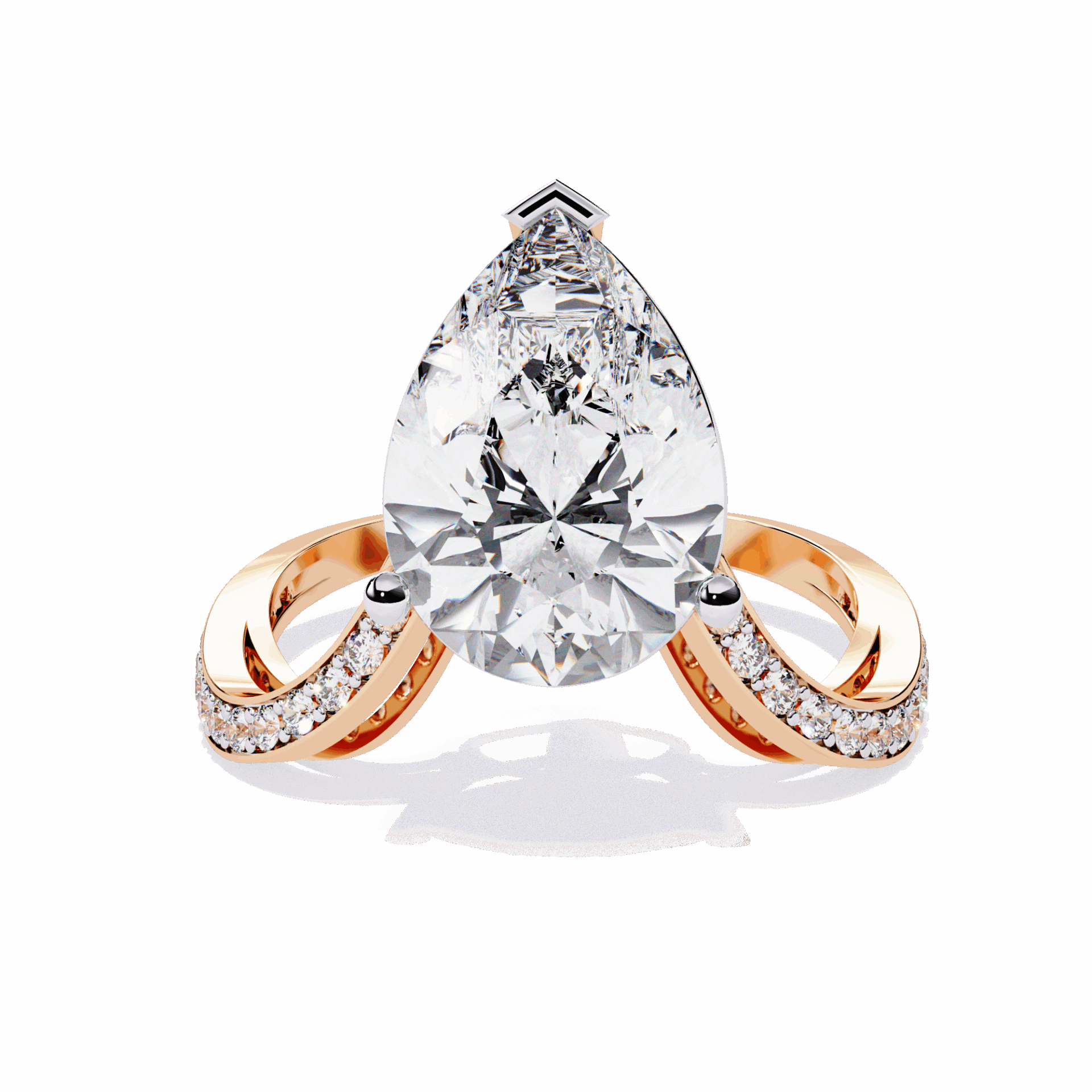 5 Carat Pear Signature Wear Ring in Moissanite | House of Estara