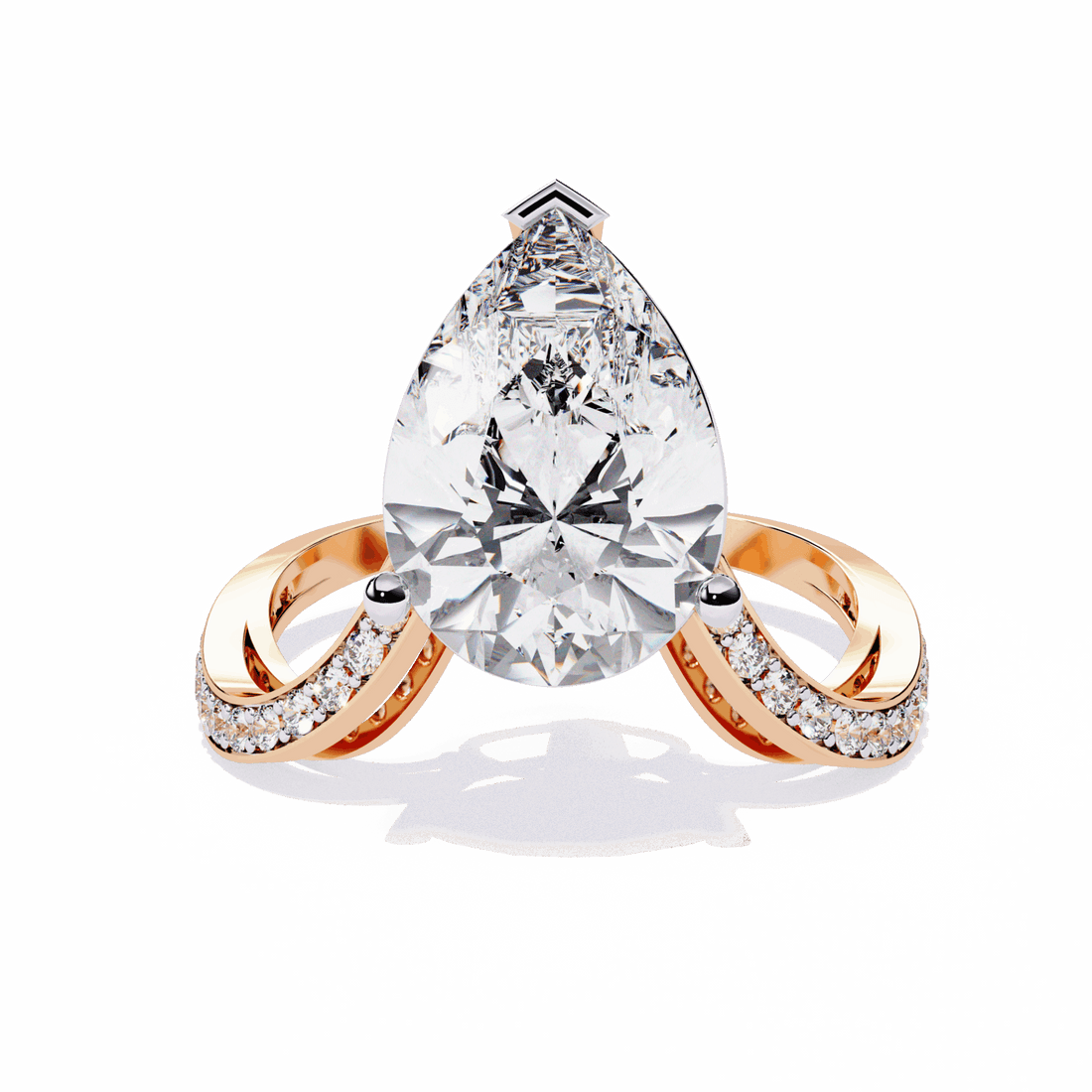 5 Carat Pear Signature Wear Ring in Moissanite | House of Estara