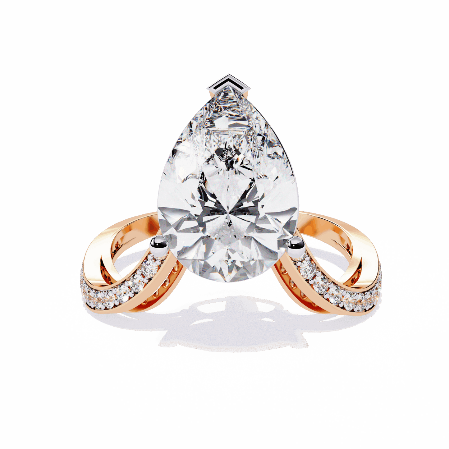 5 Carat Pear Signature Wear Ring in Moissanite | House of Estara
