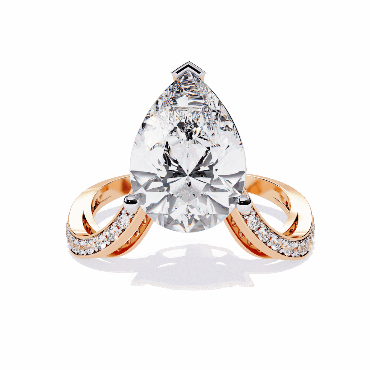 5 Carat Pear Signature Wear Ring in Moissanite | House of Estara