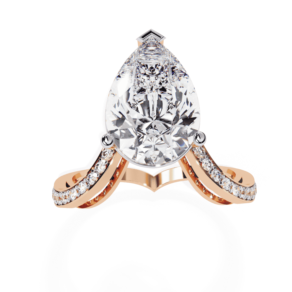 5 Carat Pear Signature Wear Ring in Moissanite | House of Estara