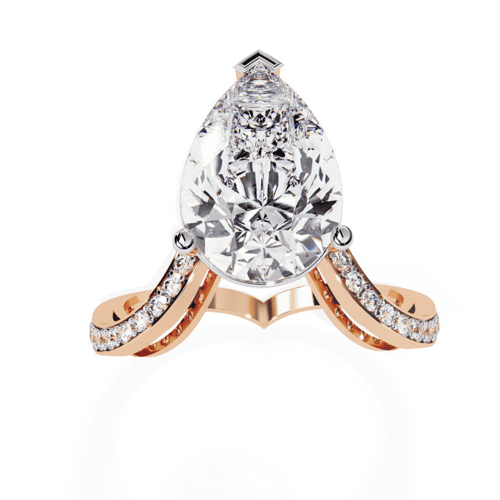 5 Carat Pear Signature Wear Ring in Moissanite | House of Estara