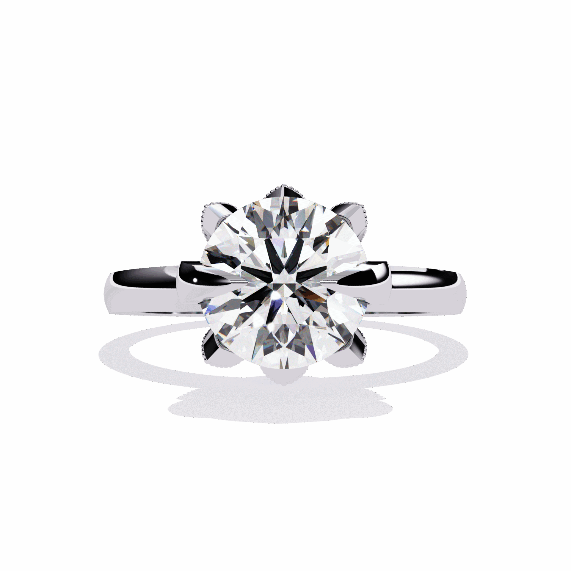 3.25 Carat Round Minimal Statement Ring in Moissanite | House of Estara