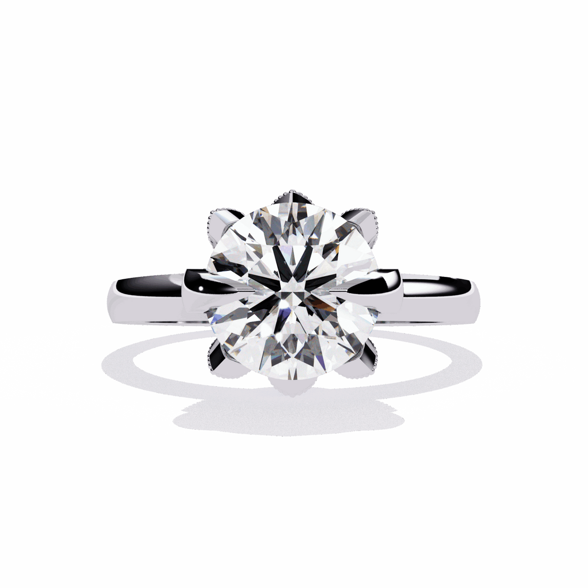 3.25 Carat Round Minimal Statement Ring in Moissanite | House of Estara