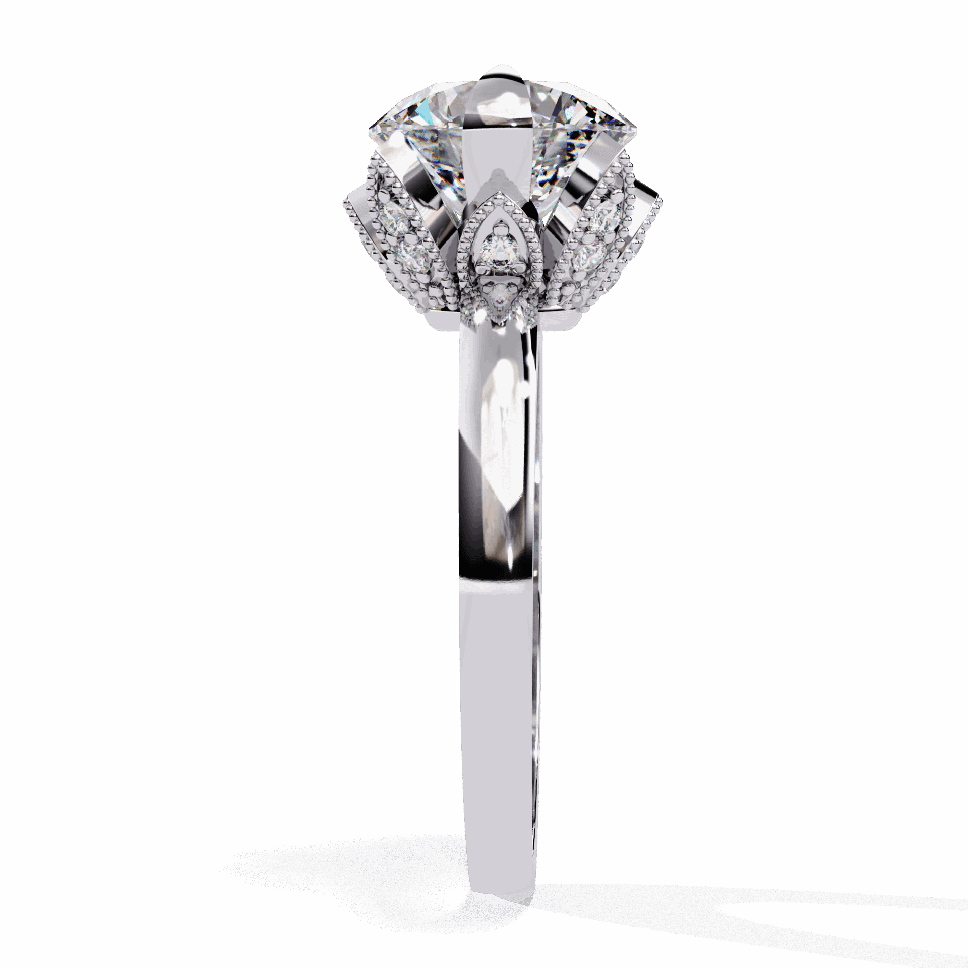 3.25 Carat Round Minimal Statement Ring in Moissanite | House of Estara
