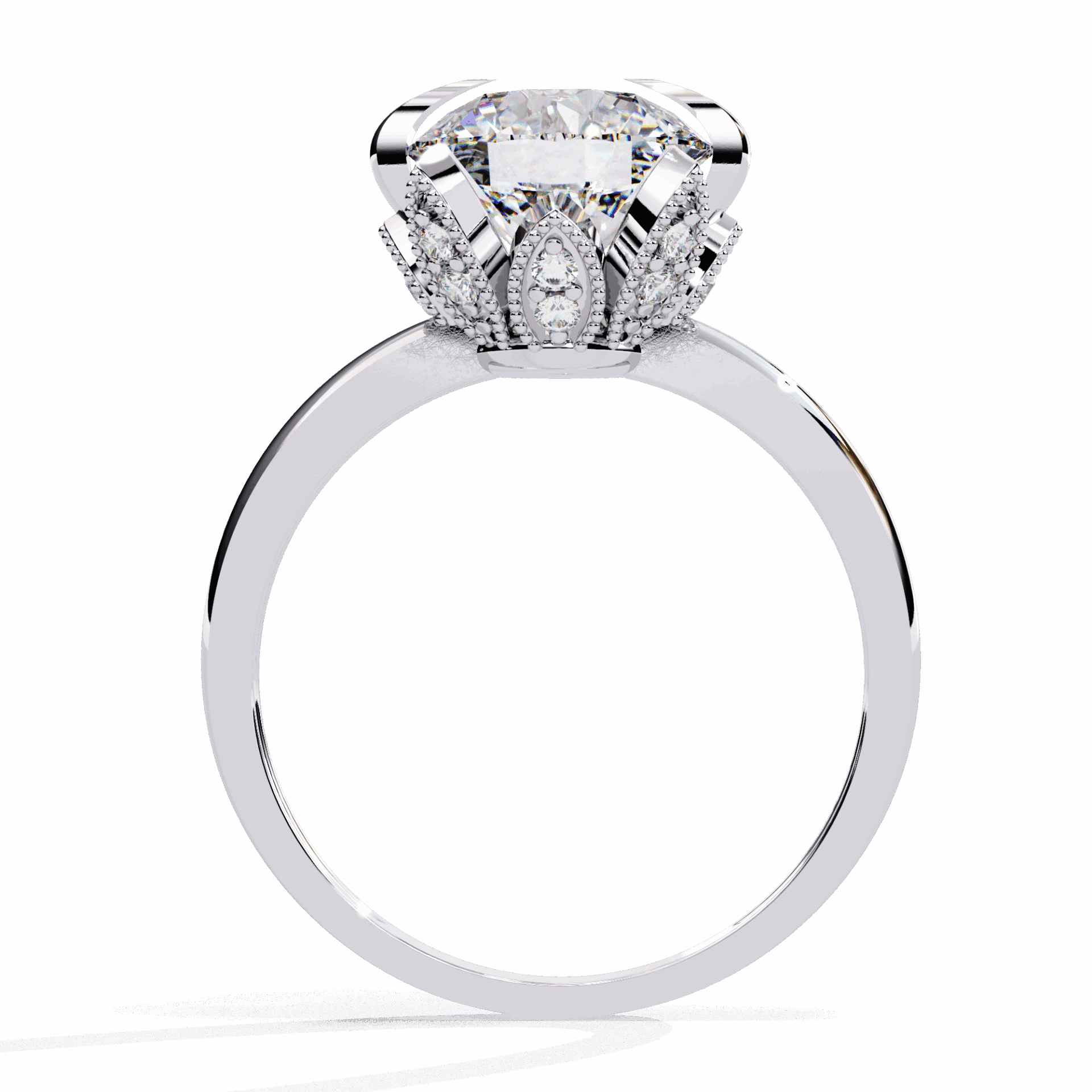 3.25 Carat Round Minimal Statement Ring in Moissanite | House of Estara