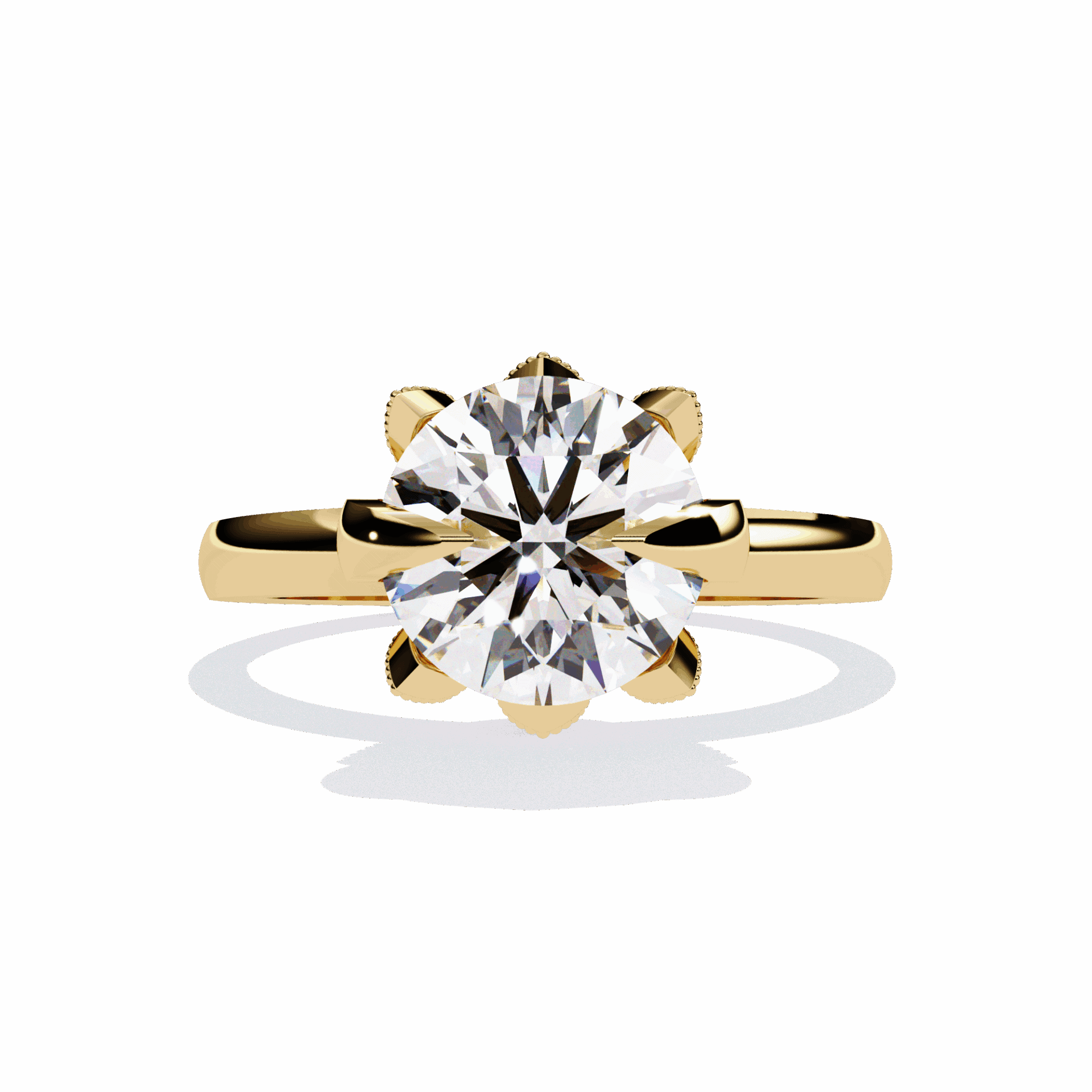 3.25 Carat Round Minimal Statement Ring in Moissanite | House of Estara
