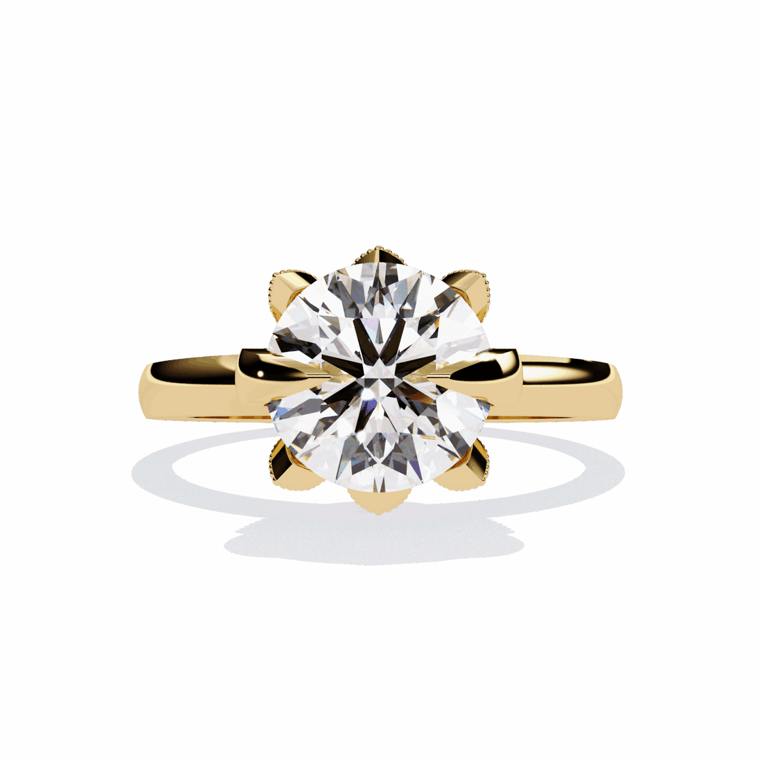 3.25 Carat Round Minimal Statement Ring in Moissanite | House of Estara