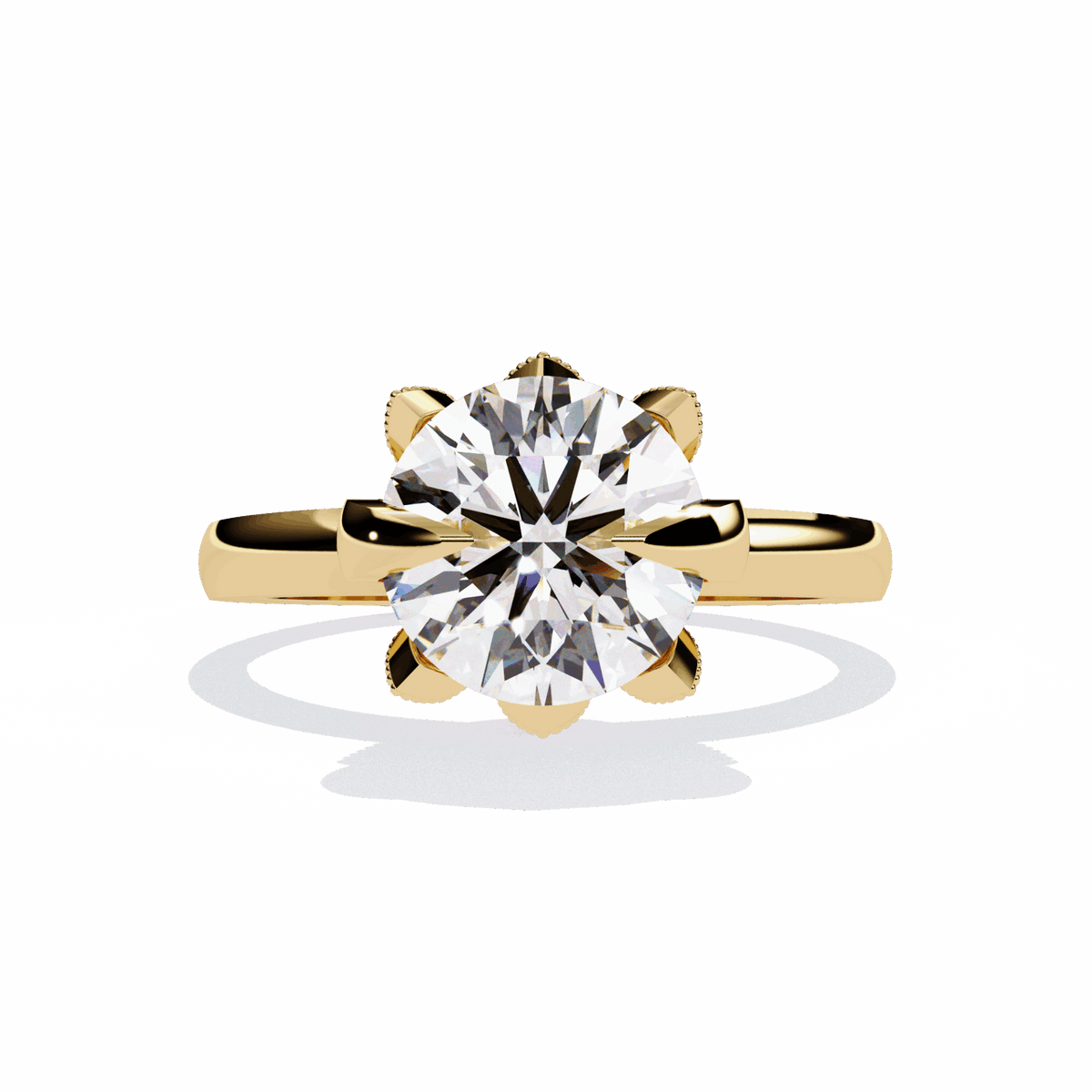 3.25 Carat Round Minimal Statement Ring in Moissanite | House of Estara