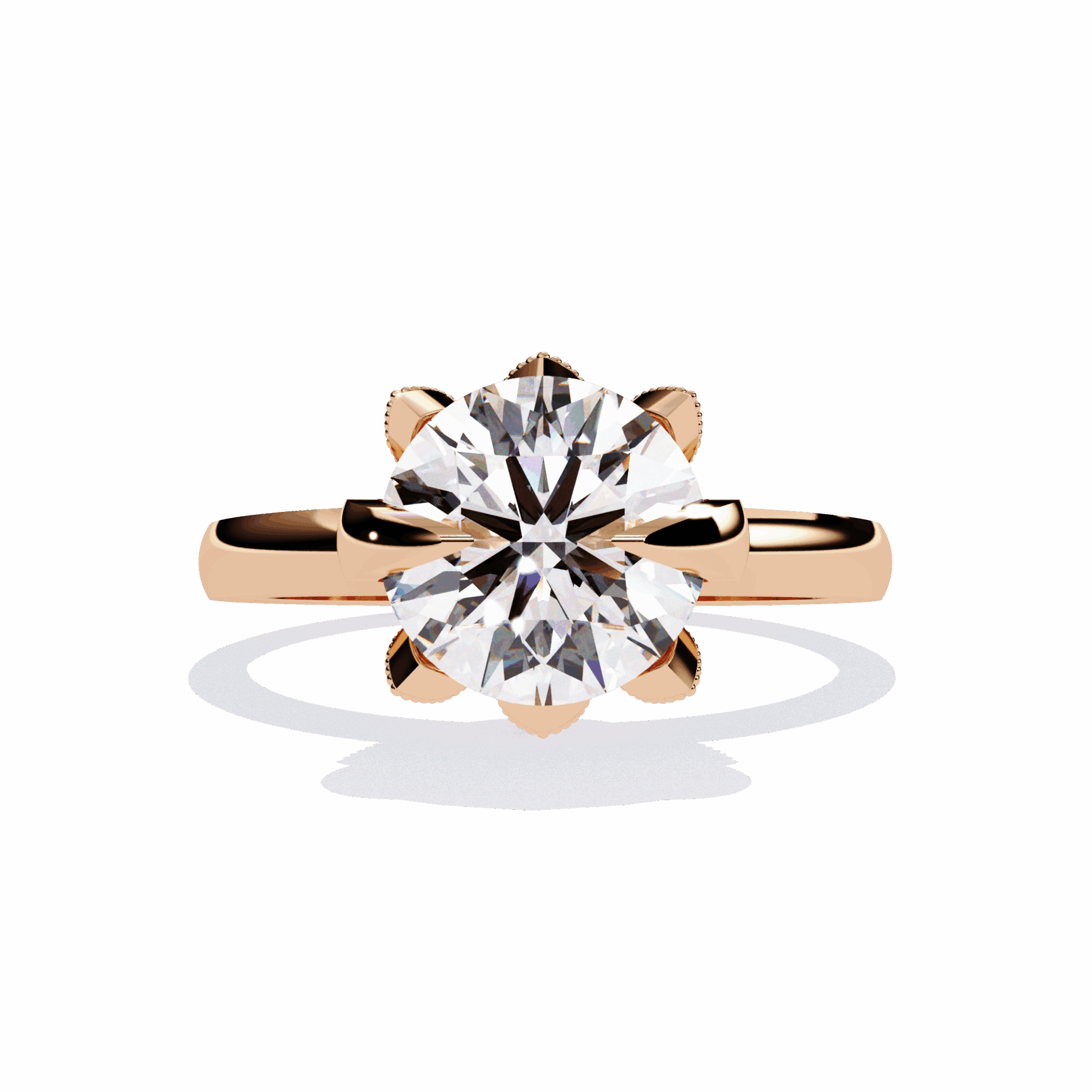 3.25 Carat Round Minimal Statement Ring in Moissanite | House of Estara