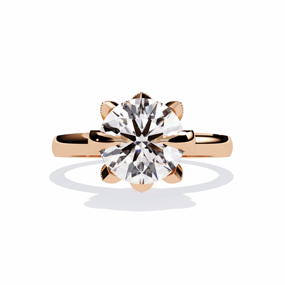 3.25 Carat Round Minimal Statement Ring in Moissanite | House of Estara
