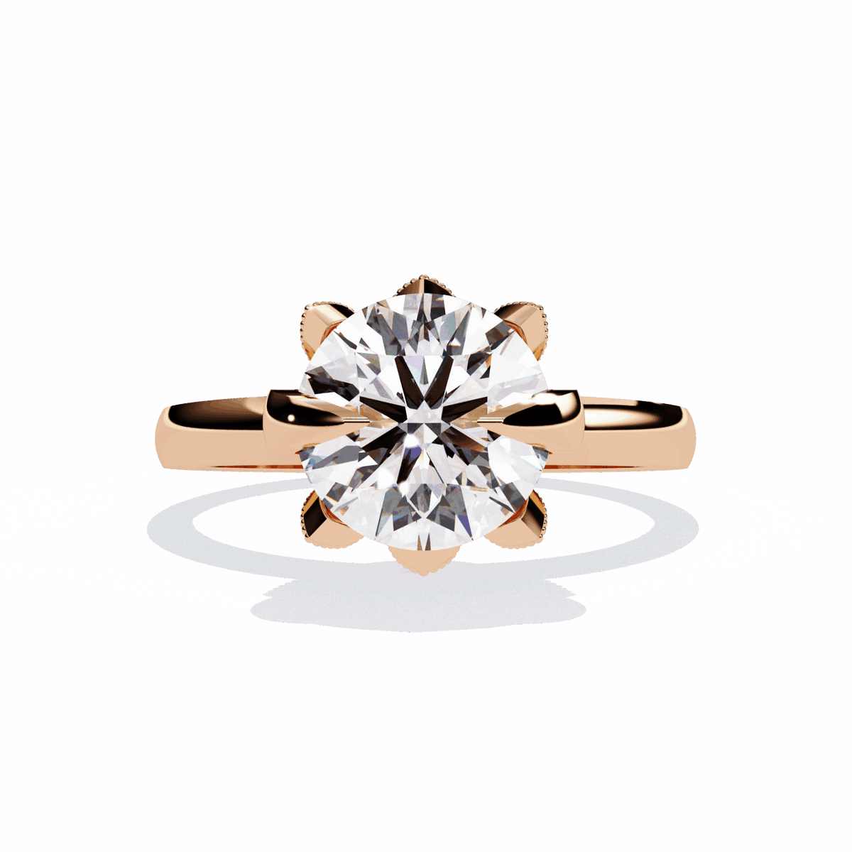 3.25 Carat Round Minimal Statement Ring in Moissanite | House of Estara