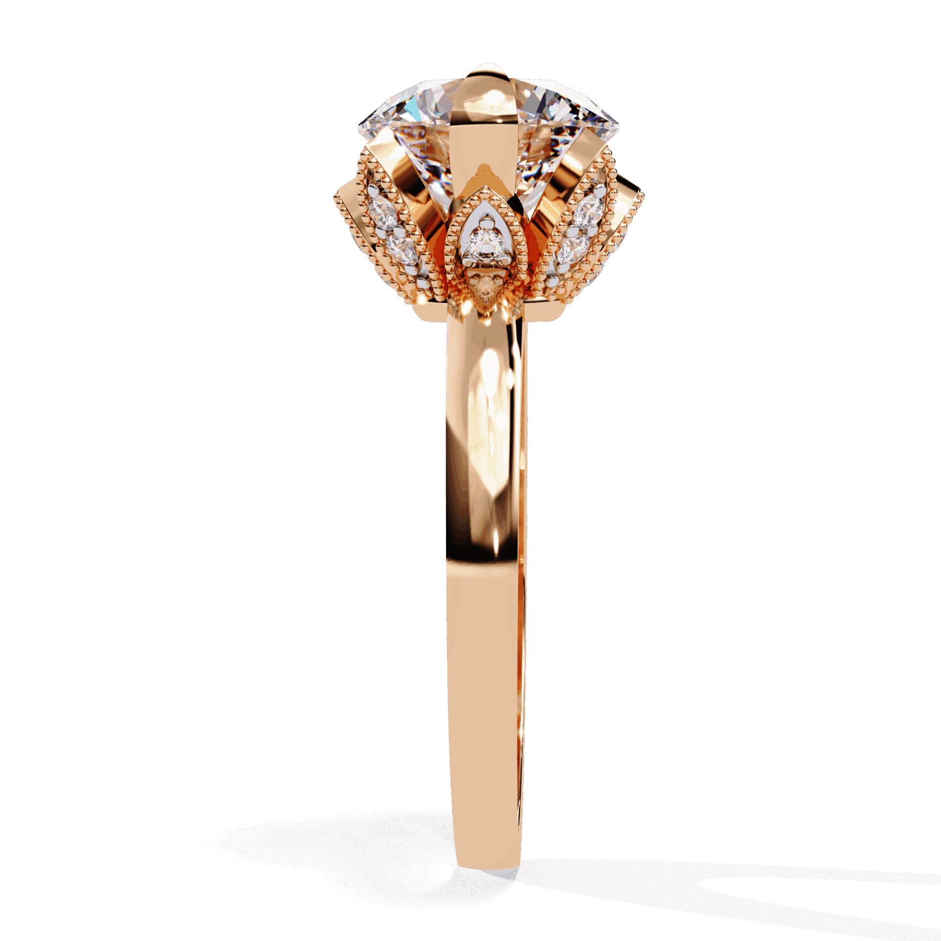 3.25 Carat Round Minimal Statement Ring in Moissanite | House of Estara