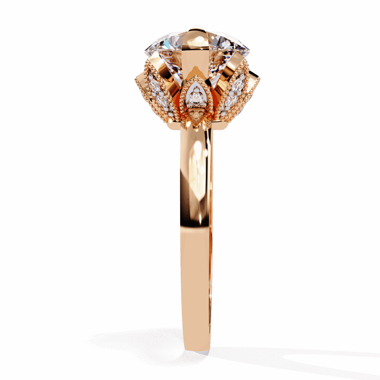3.25 Carat Round Minimal Statement Ring in Moissanite | House of Estara
