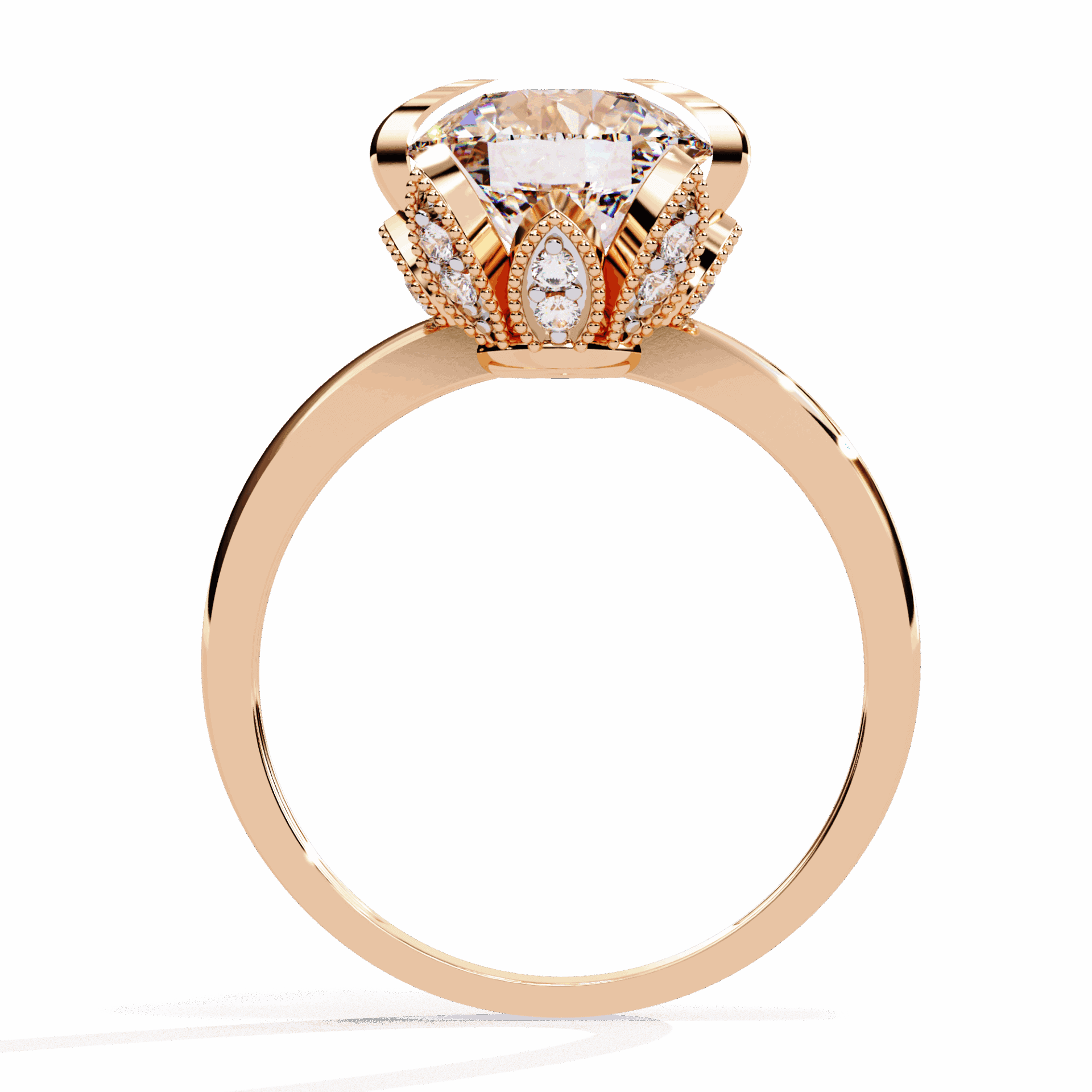 3.25 Carat Round Minimal Statement Ring in Moissanite | House of Estara