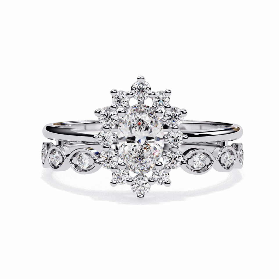 Oval Vintage Scalloped Halo