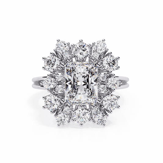 4.5 Carat Radiant Red Carpet Cocktail Ring in Moissanite | House of Estara