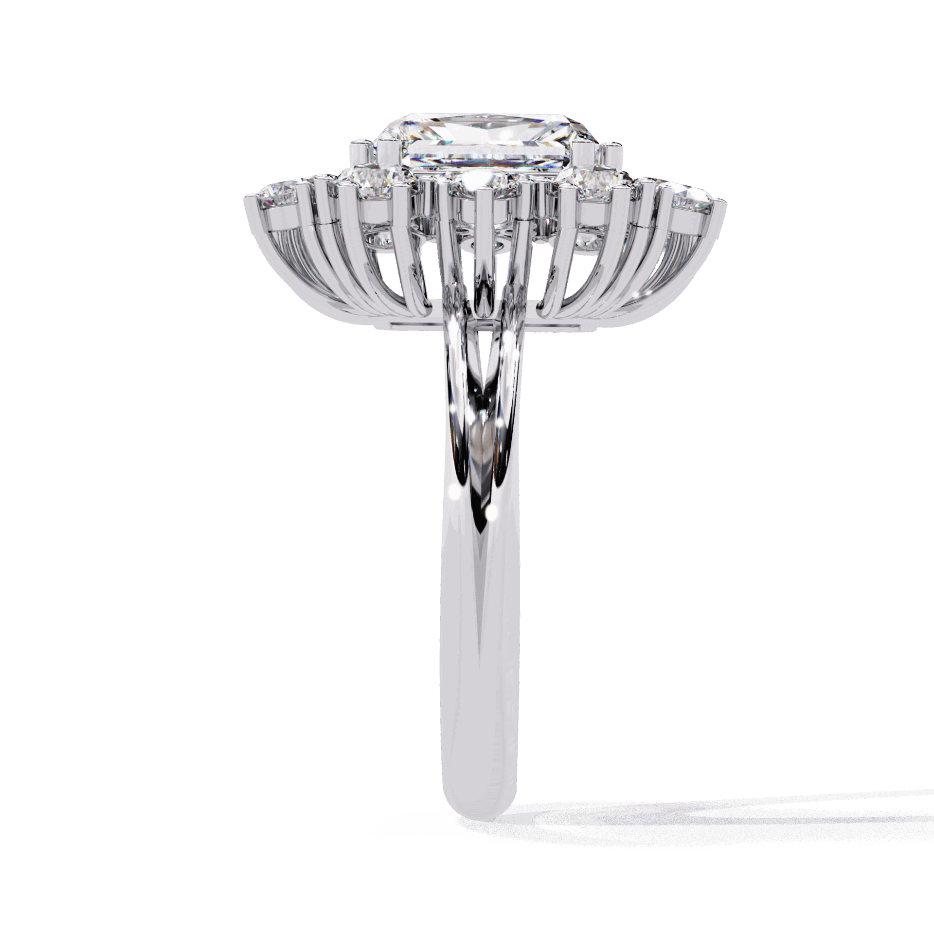 4.5 Carat Radiant Red Carpet Cocktail Ring in Moissanite | House of Estara