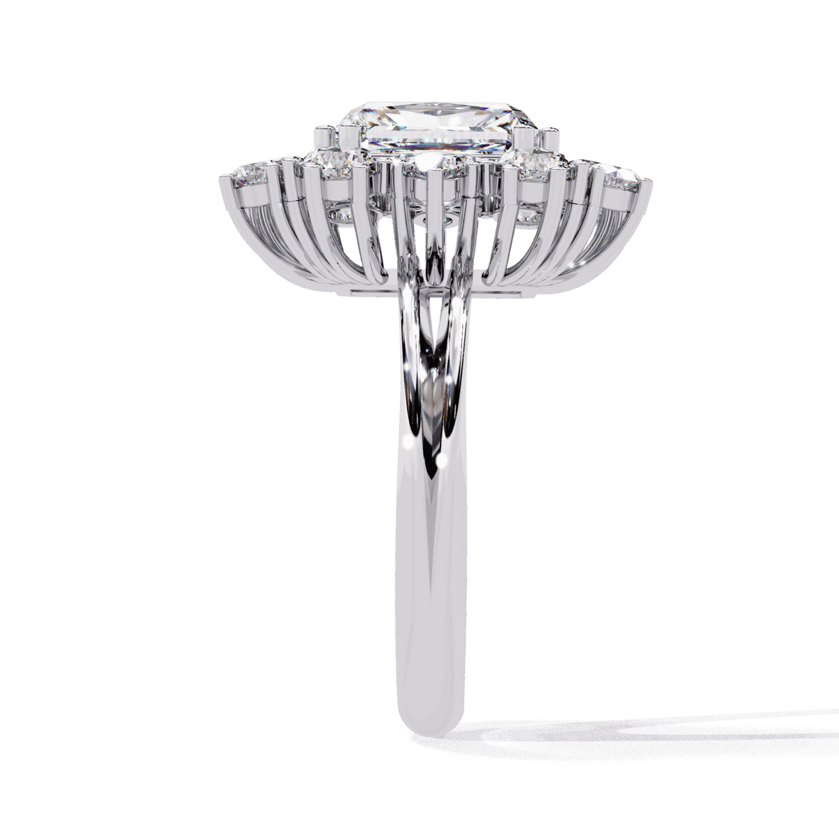 4.5 Carat Radiant Red Carpet Cocktail Ring in Moissanite | House of Estara
