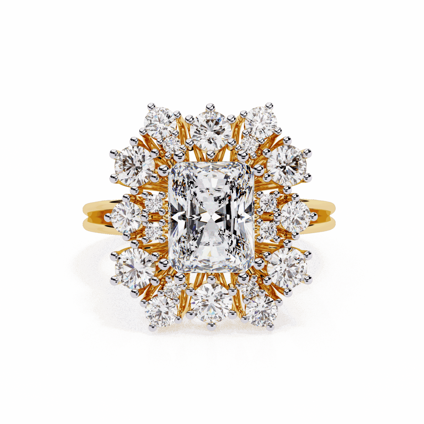 4.5 Carat Radiant Red Carpet Cocktail Ring in Moissanite | House of Estara