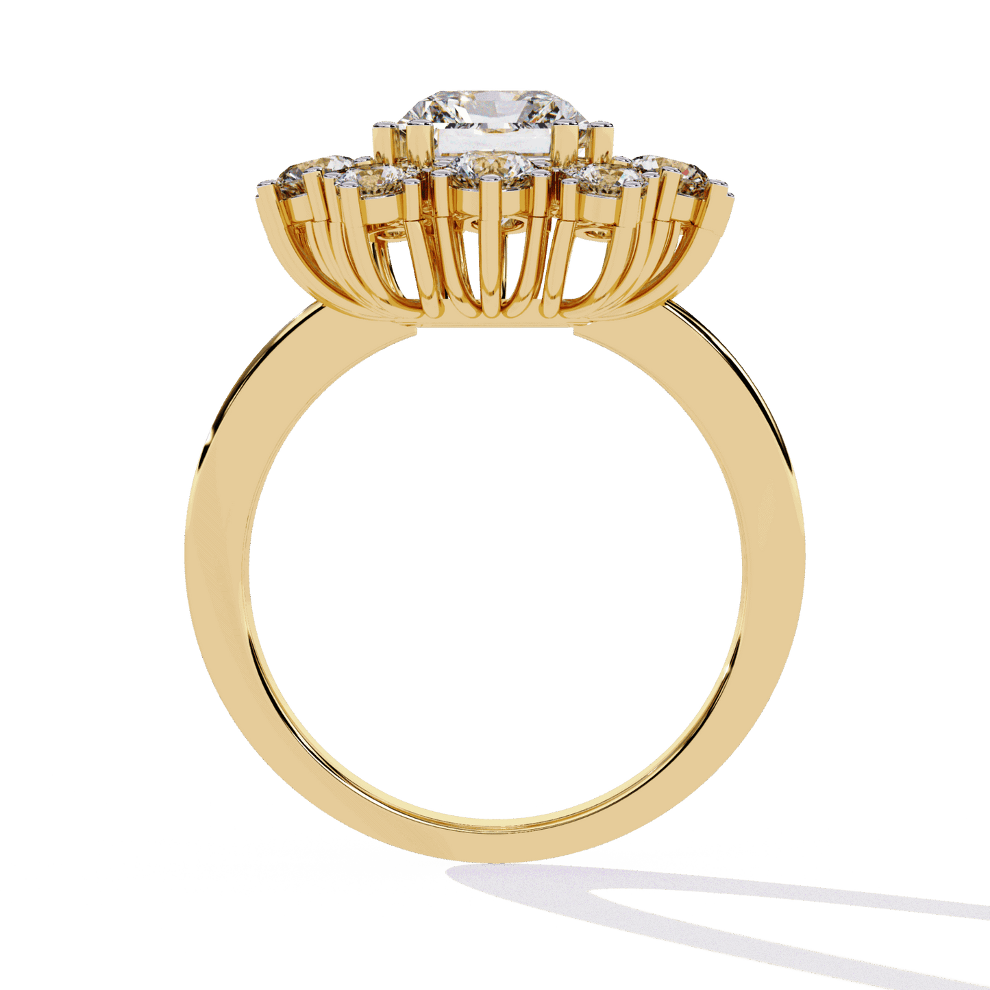 4.5 Carat Radiant Red Carpet Cocktail Ring in Moissanite | House of Estara