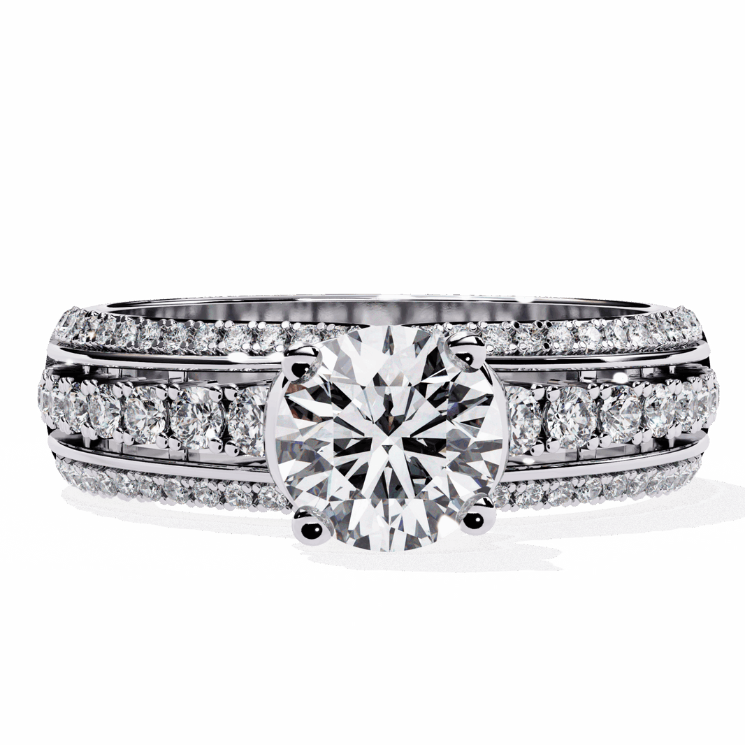 1.25 Carat Round Timeless Solitaire Wedding Band in Moissanite | House of Estara