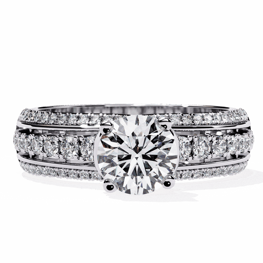 1.25 Carat Round Timeless Solitaire Wedding Band in Moissanite | House of Estara