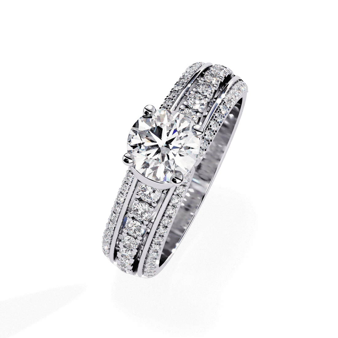 1.25 Carat Round Timeless Solitaire Wedding Band in Moissanite | House of Estara