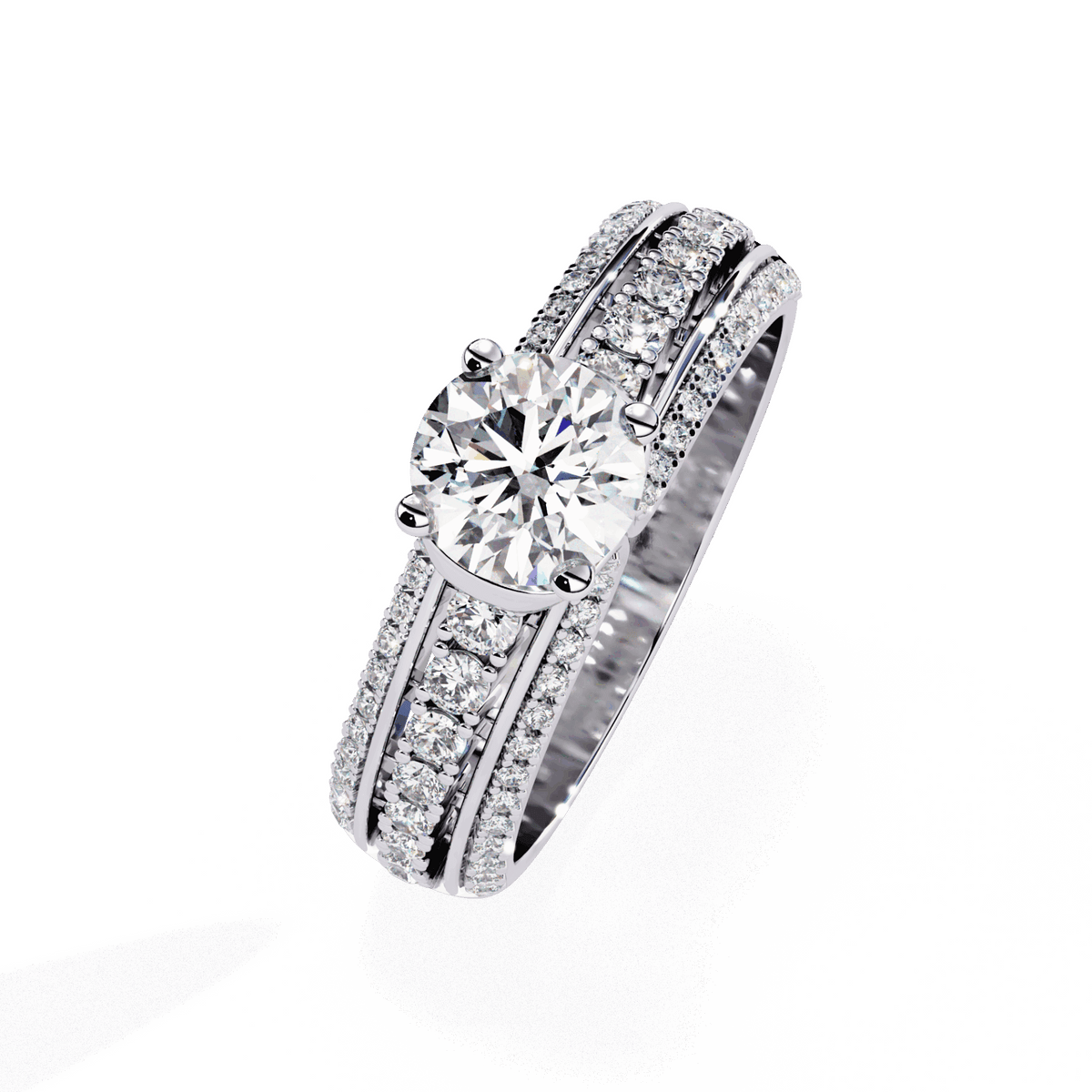 1.25 Carat Round Timeless Solitaire Wedding Band in Moissanite | House of Estara