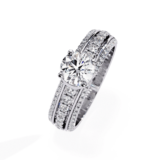 1.25 Carat Round Timeless Solitaire Wedding Band in Moissanite | House of Estara