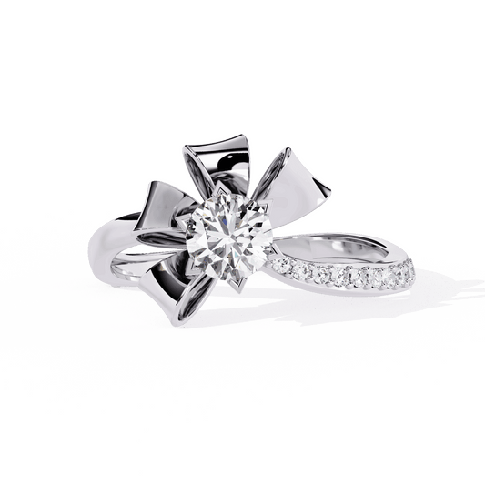 0.5 Carat Round Day and Night Ring in Moissanite | House of Estara